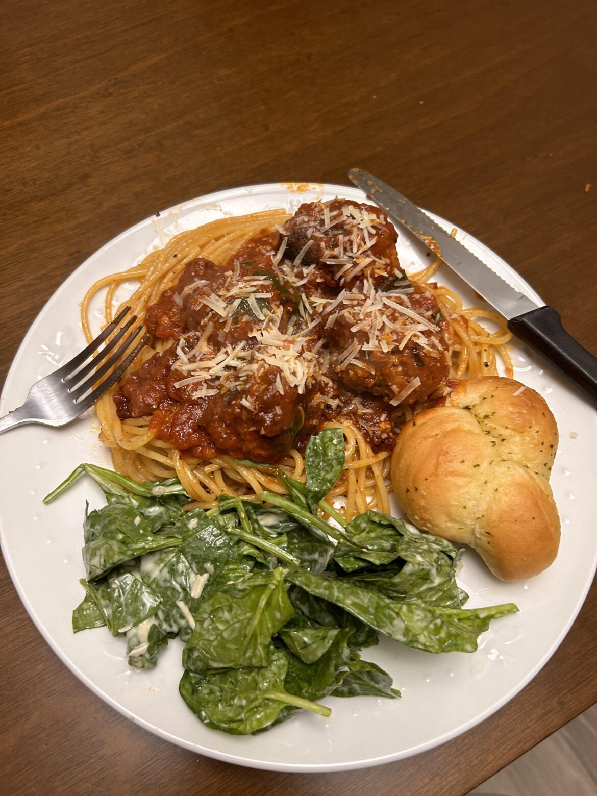 Berbere spiced Italian sausage meatballs and black pepper spaghetti