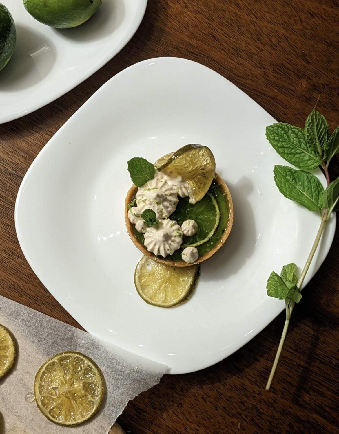 [OC] LIME TART | The elf king said tart. So, the mischievous chef expedited the flowering of the most sour green fruit in the woods in order to make a delectable (and tart) tart for the May Fair