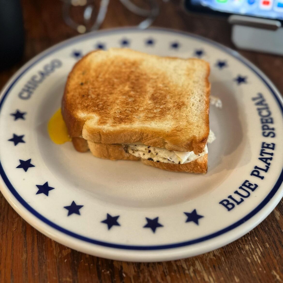 Fried Egg with Sharp Cheese and Organic Mayonnaise on While Milk Loaf Bread