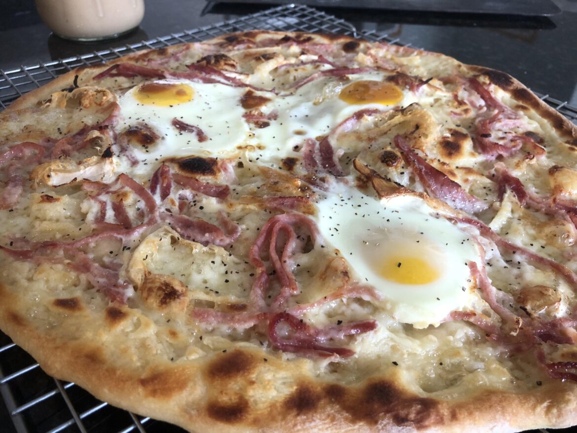 Breakfast Pizza inspired by Rose's Cafe in San Francisco