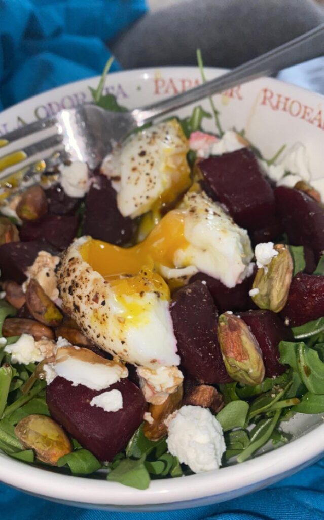 Eggcellent combination. Beets a regular salad by far.