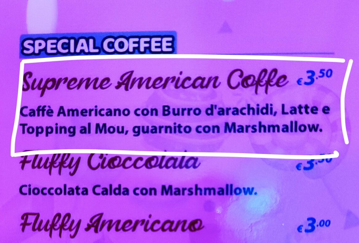 From an "American-style" restaurant in Italy