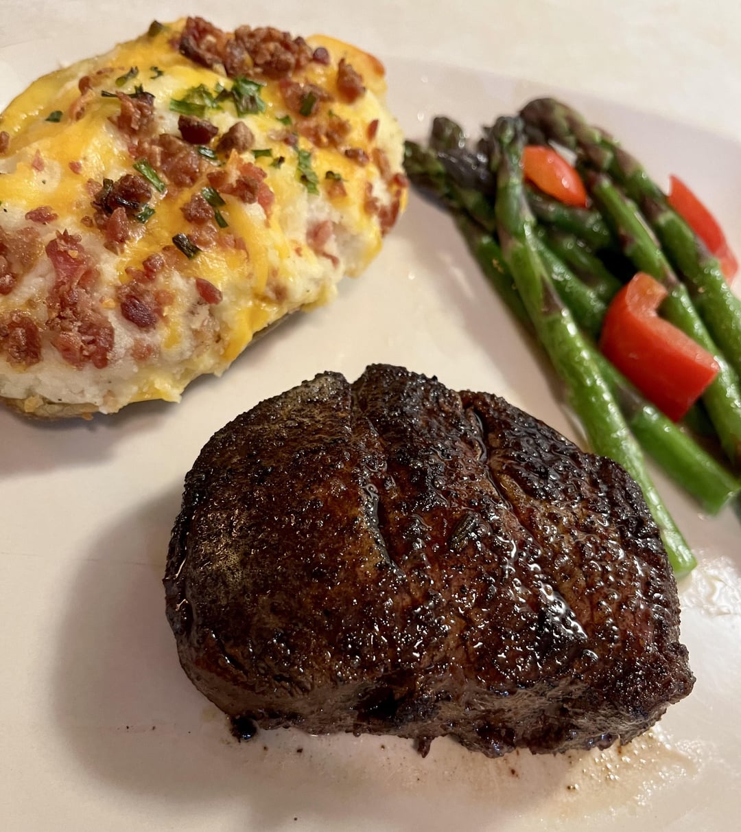 Couple Filets Cooked in Cast Iron Skillet Dining and Cooking