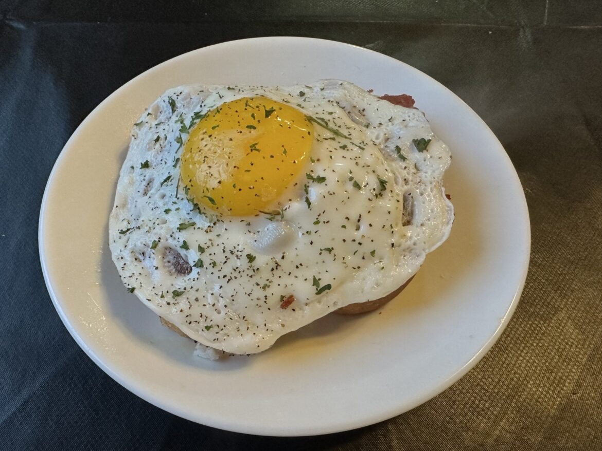 Toast, leftover smoked pulled pork, and the star of the show