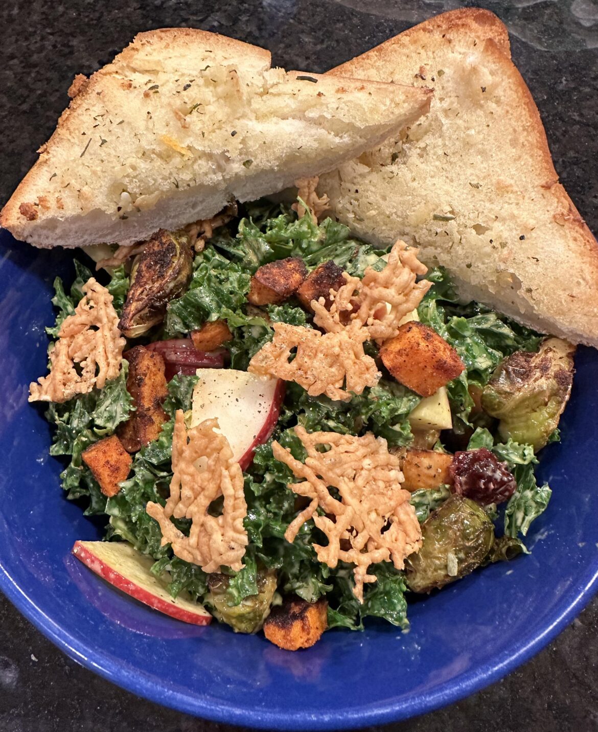 Cranberry apple kale salad