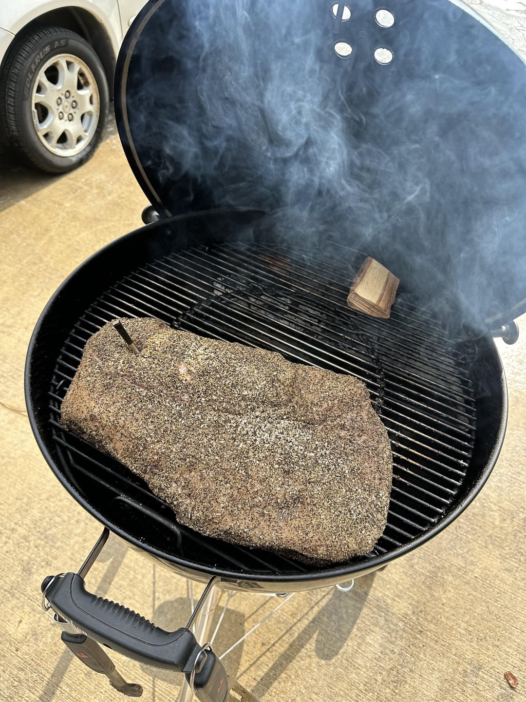 I followed Chuds brisket on a ber kettle video Dining and Cooking