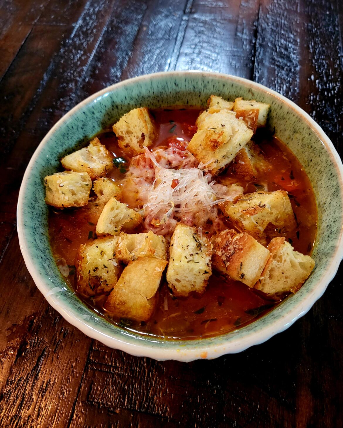 Vegetable Soup with Croutons