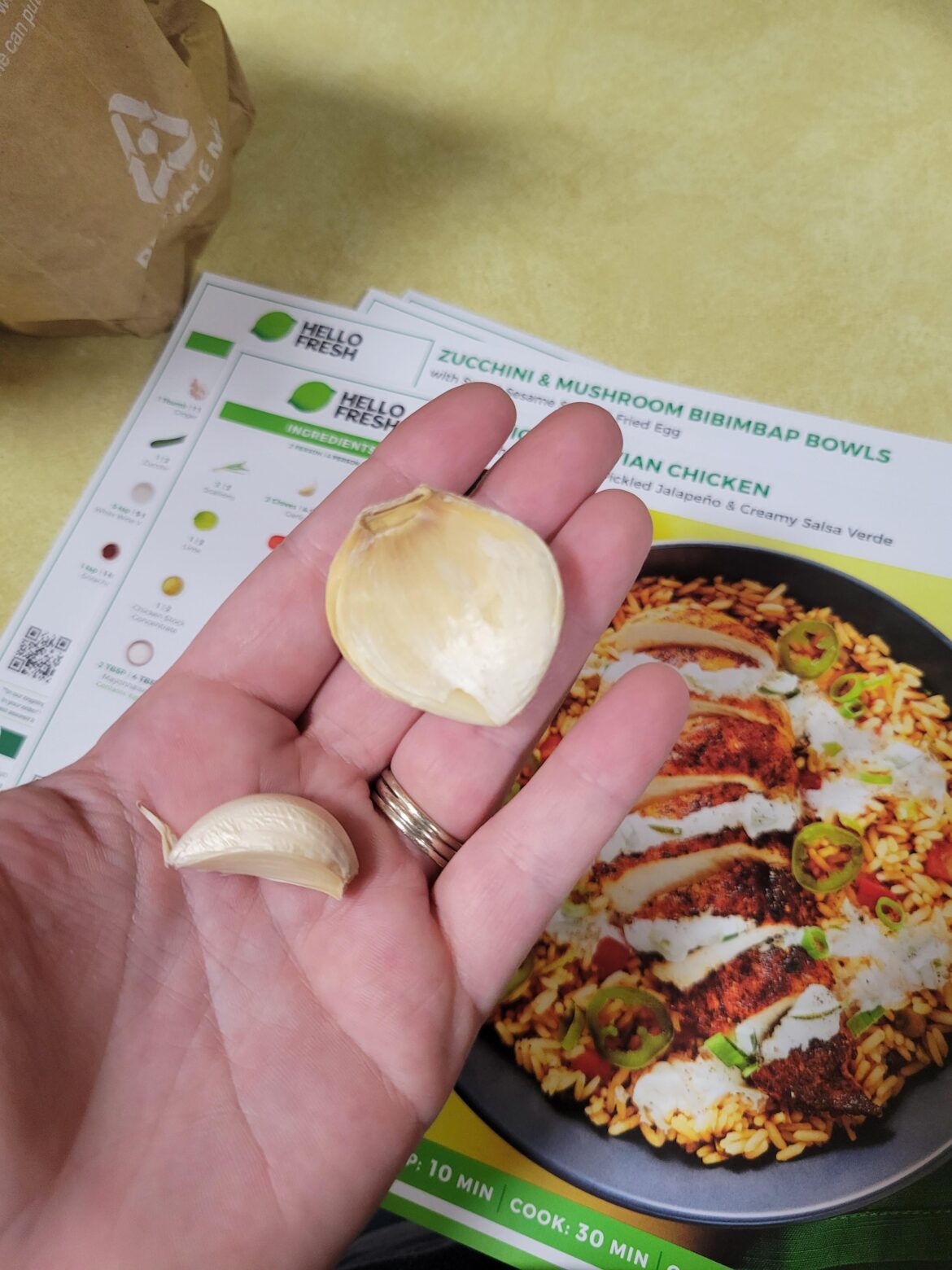 The two cloves of garlic they sent me.