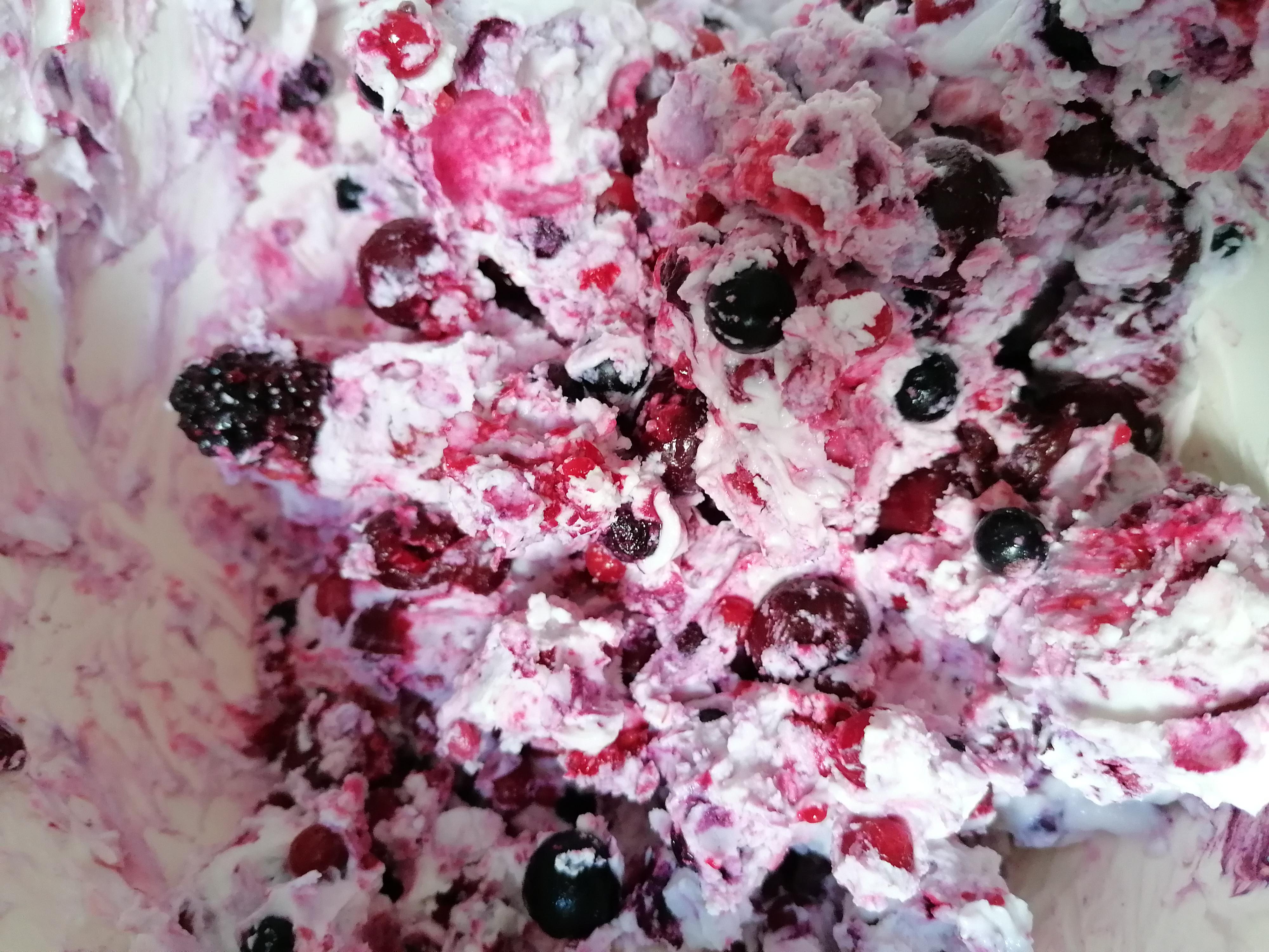 500g of yogurt, 500g of frozen berries and a bit of sweetener. so much