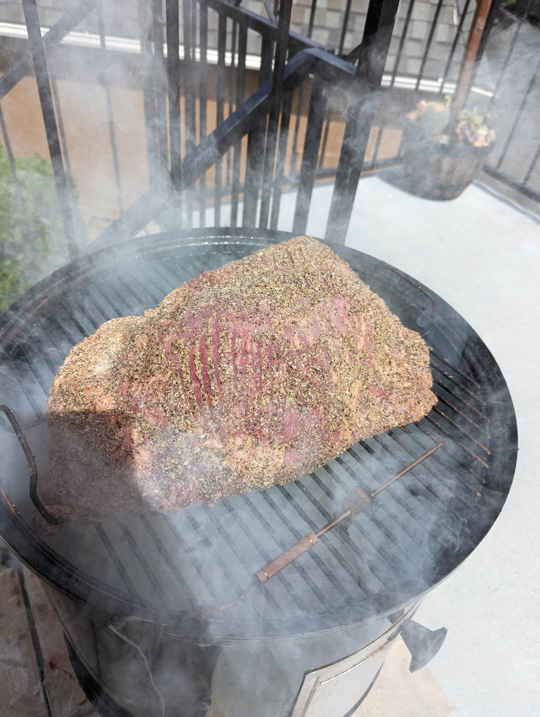 Recently got a used WSM and I made my first brisket today! Did hot and