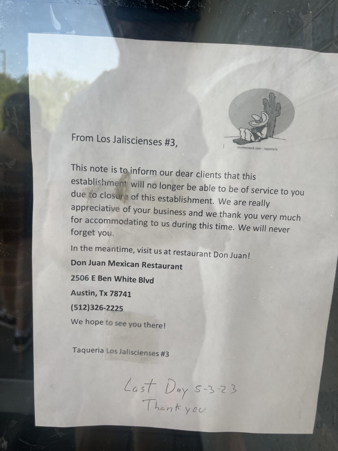 Pretty bummed about jaliscienses closing on airport blvd.