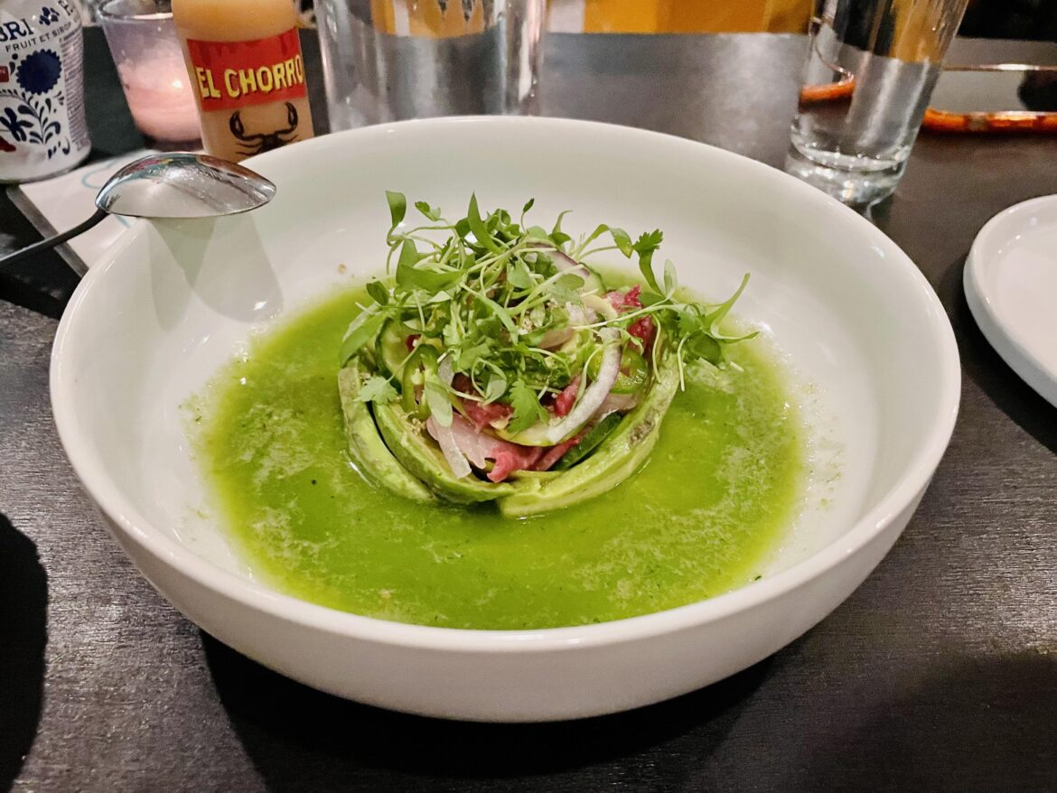 Aguachile from Amiga Amore in HLP. Outstanding MexItalian menu.