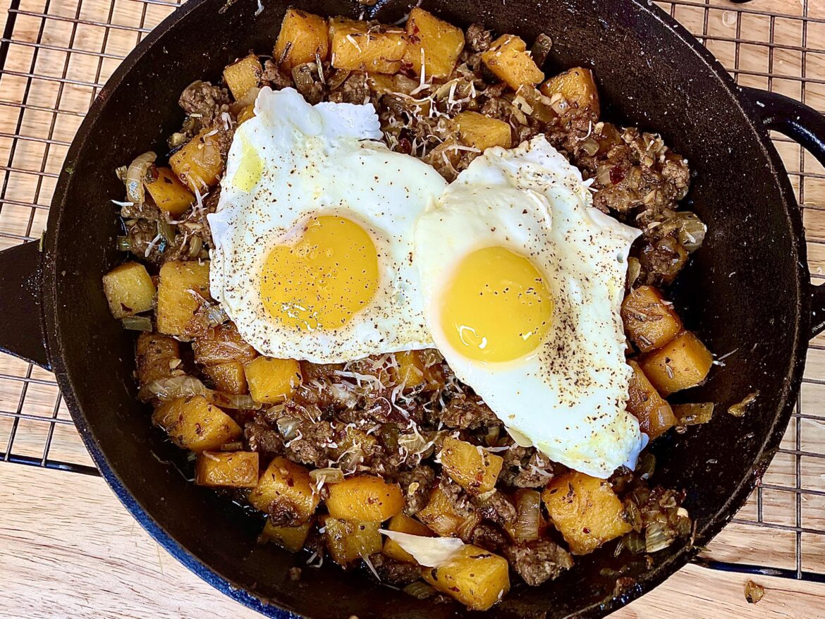 Butternut squash and breakfast sausage hash