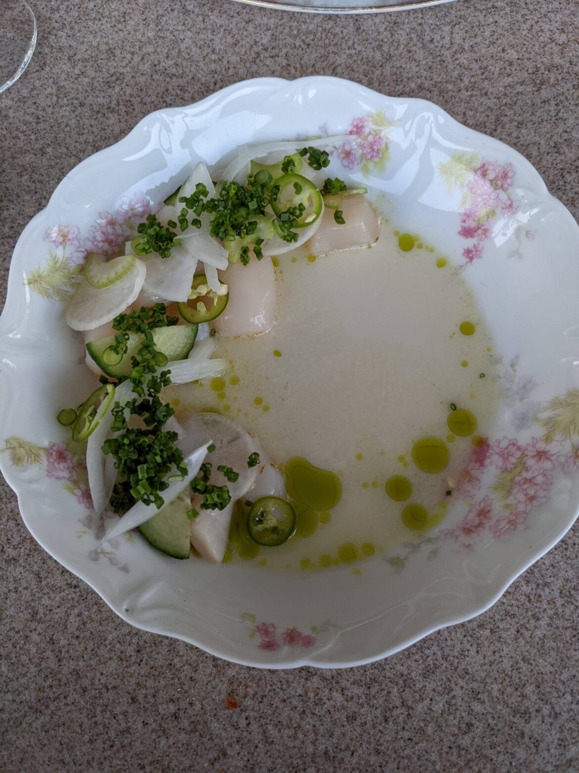 Scallop crudo at Mable Gray