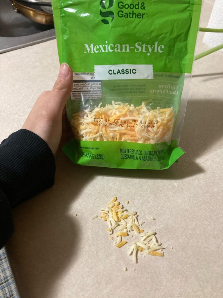 Can’t tell if this shredded cheese is moldy