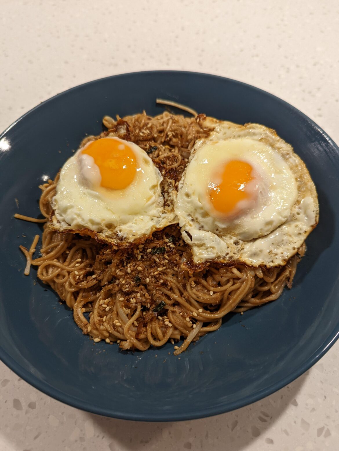 Peanut noodles... with two eggs!