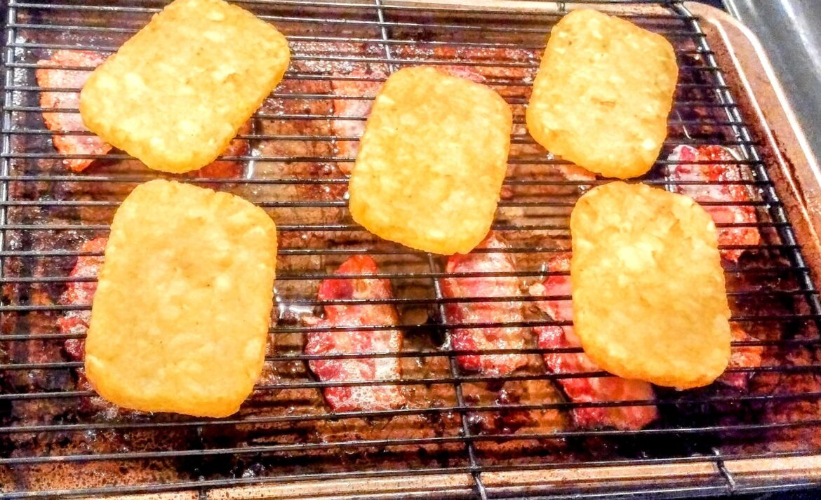 My husband does this! It makes the hash brown patties bacon flavored 🤤