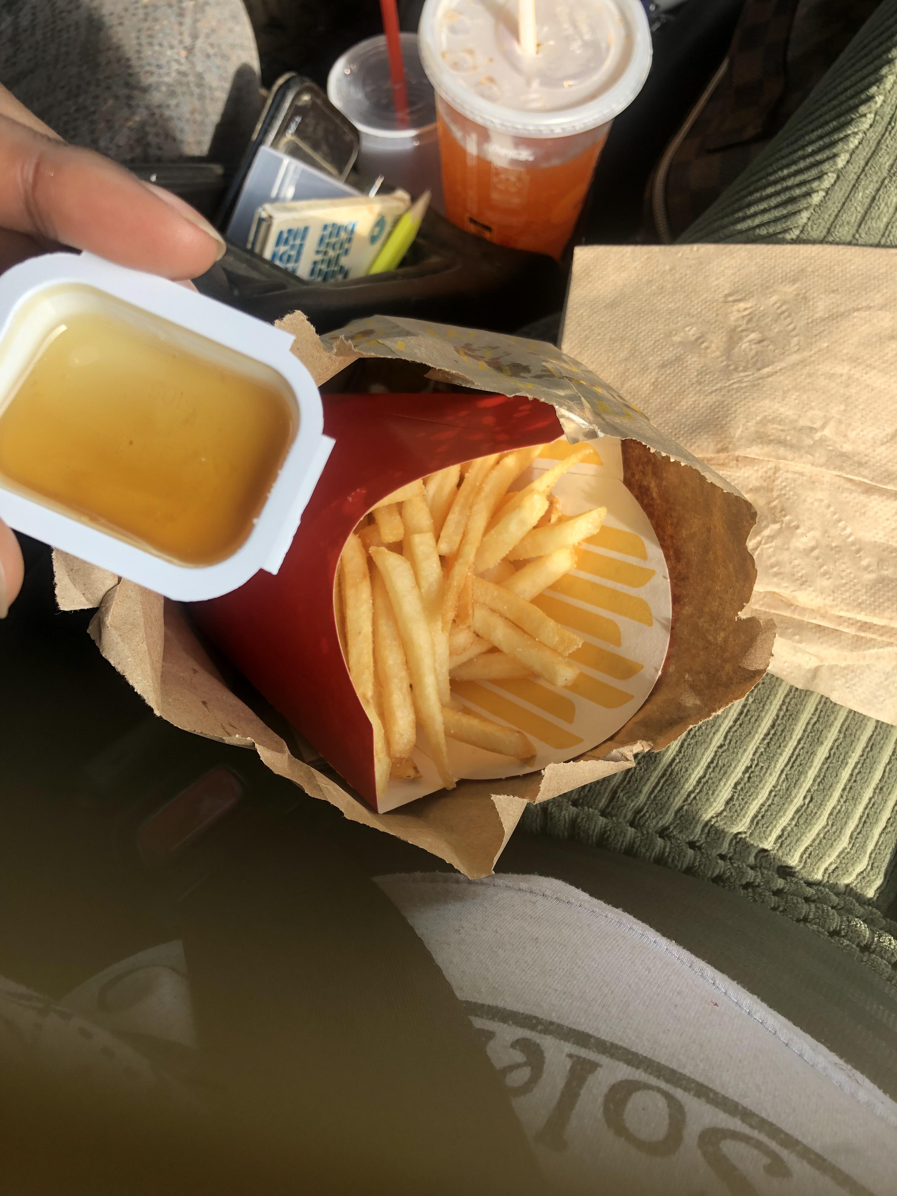 God tier combo McDonald’s fries and honey Dining and Cooking