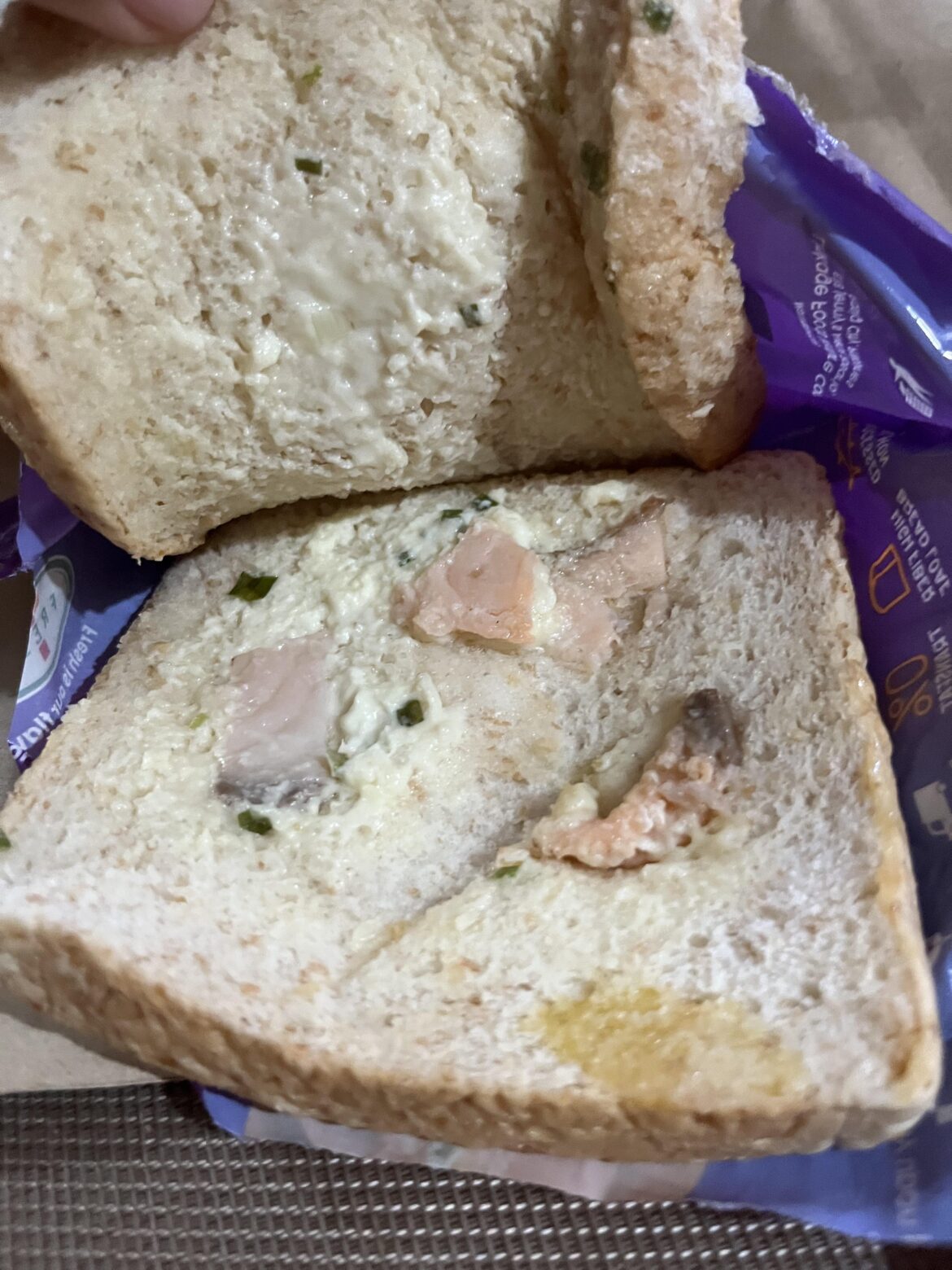 “Smoked salmon cream cheese” sandwich I got from 7-11