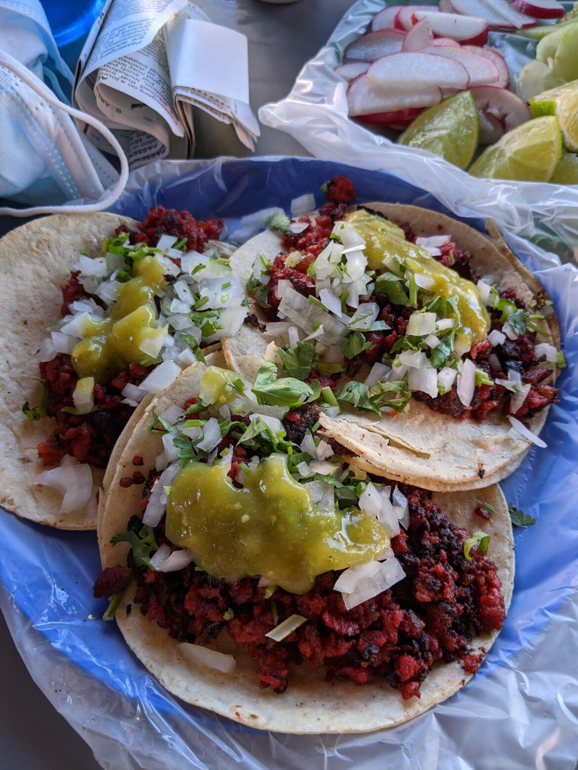 Chorizo tacos in Mérida!