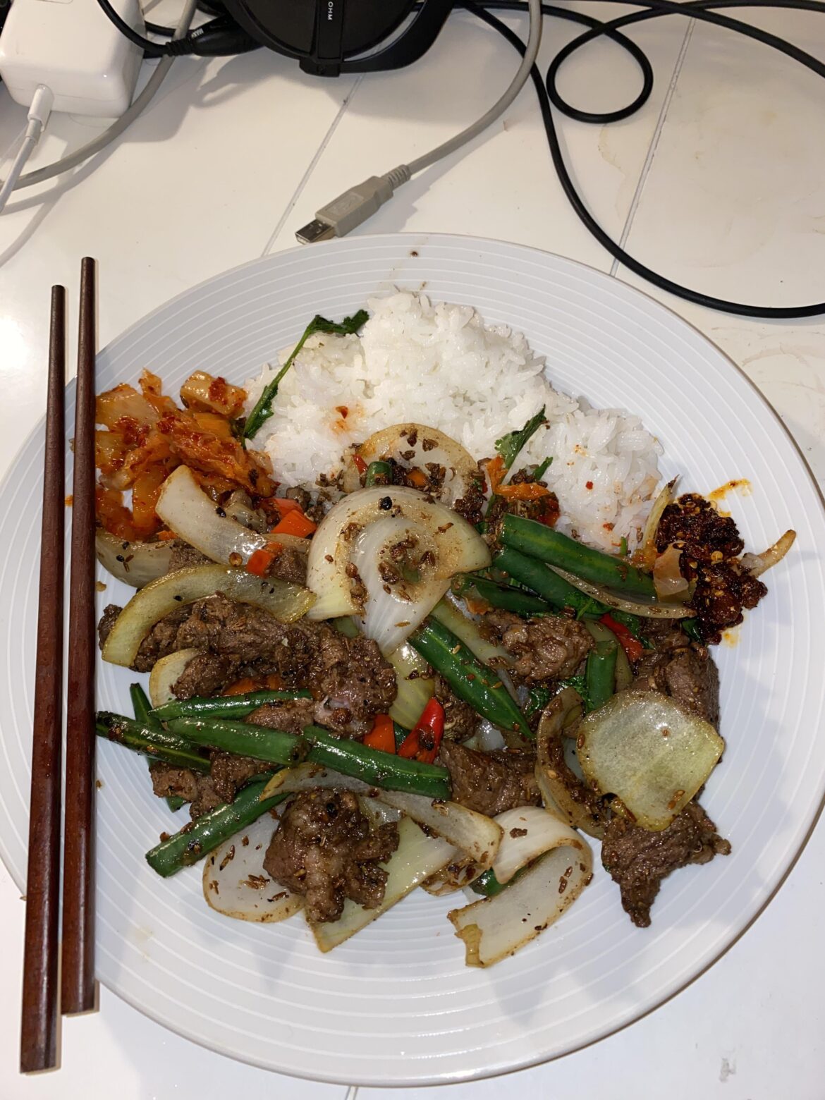 Cumin Lamb from The Wok (that kimchi on the side, sorry but it’s so good haha)