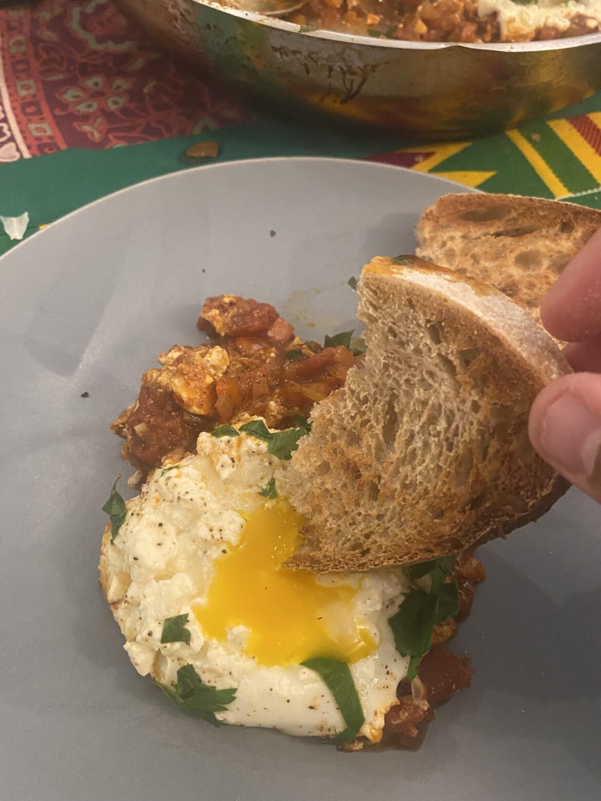 Shakshuka and homemade Sourdough Bread