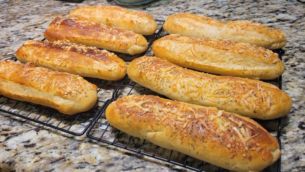 Italian herbs and cheese hoagie roll