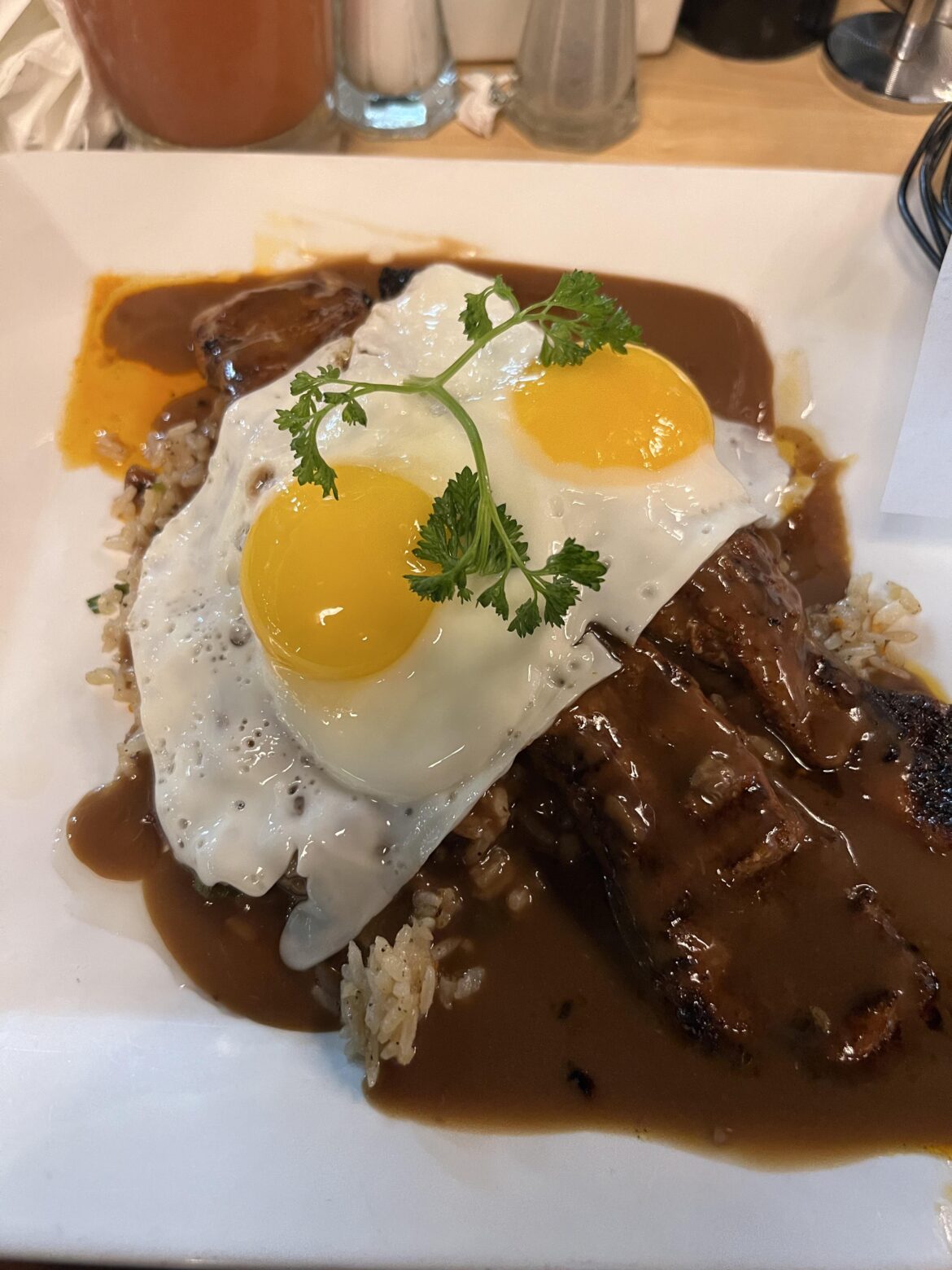 Porkbelly LocoMoco from Liliha Bakery