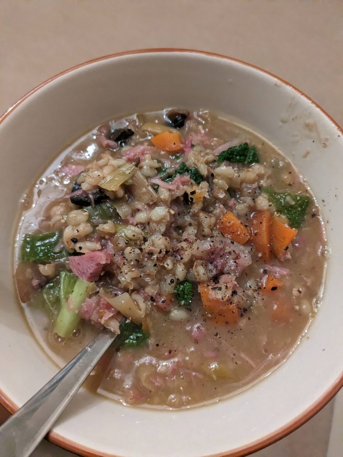 Homemade scotch broth.