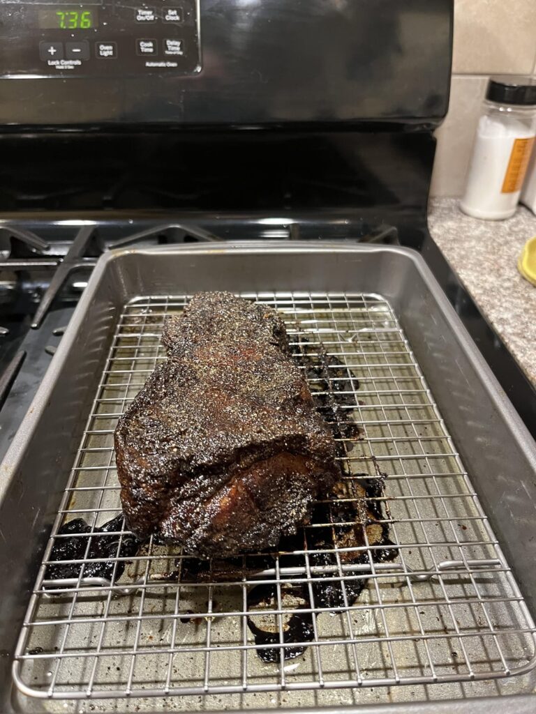 Roasted Pork Shoulder turned into pulled pork tacos with coleslaw, tomato gravy, and homemade tortillas