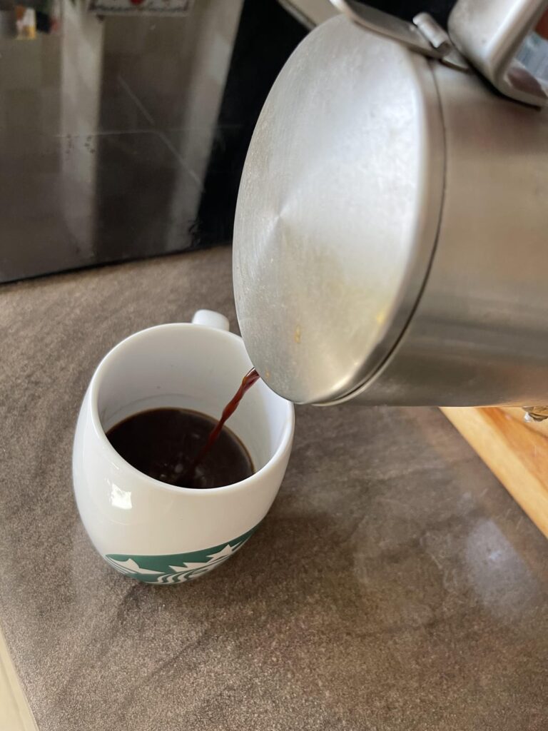 My morning Coffee served with no Milk