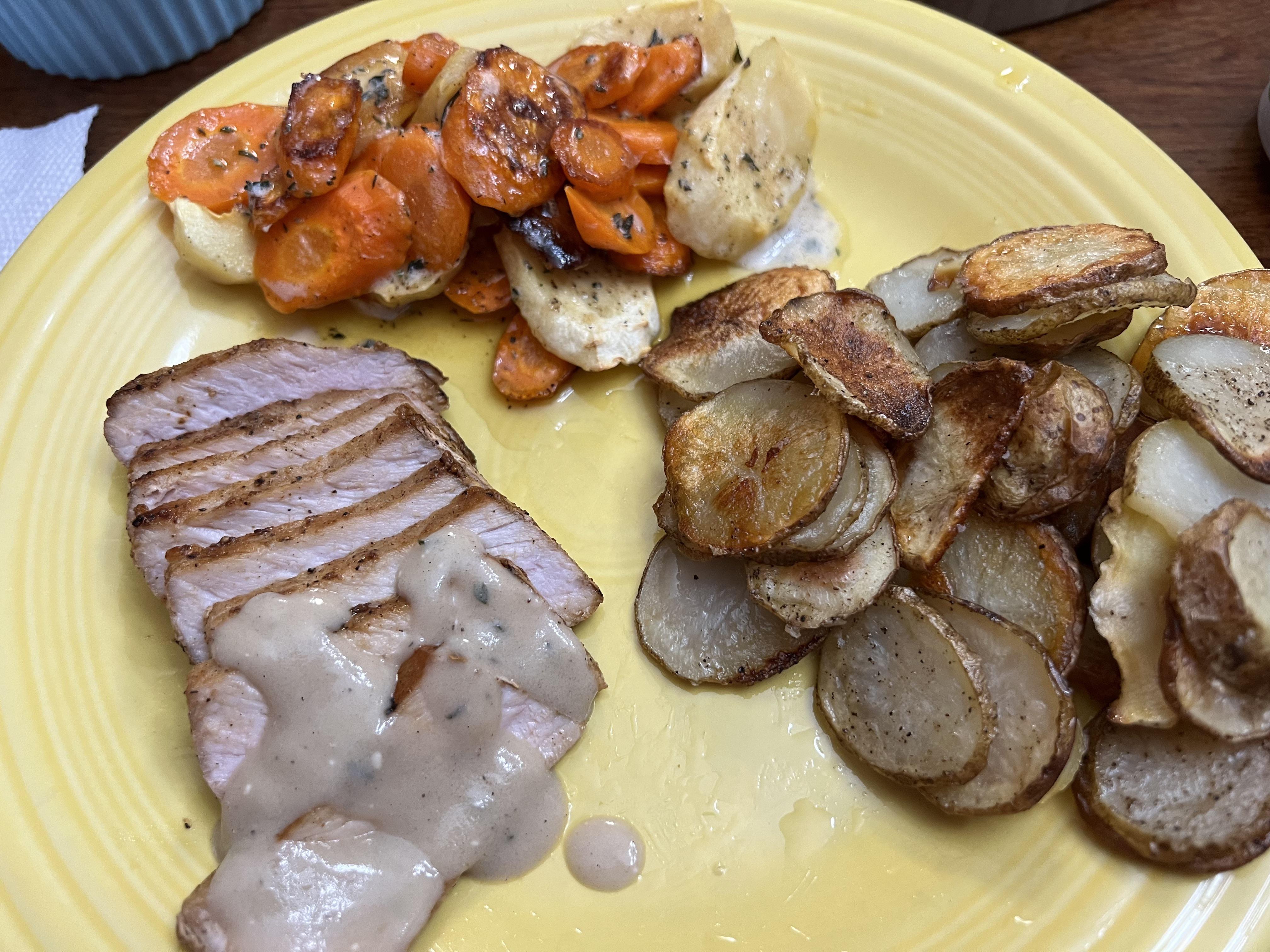 Herbed Pork Chops & Gravy One of the best HF meals so far! Dining