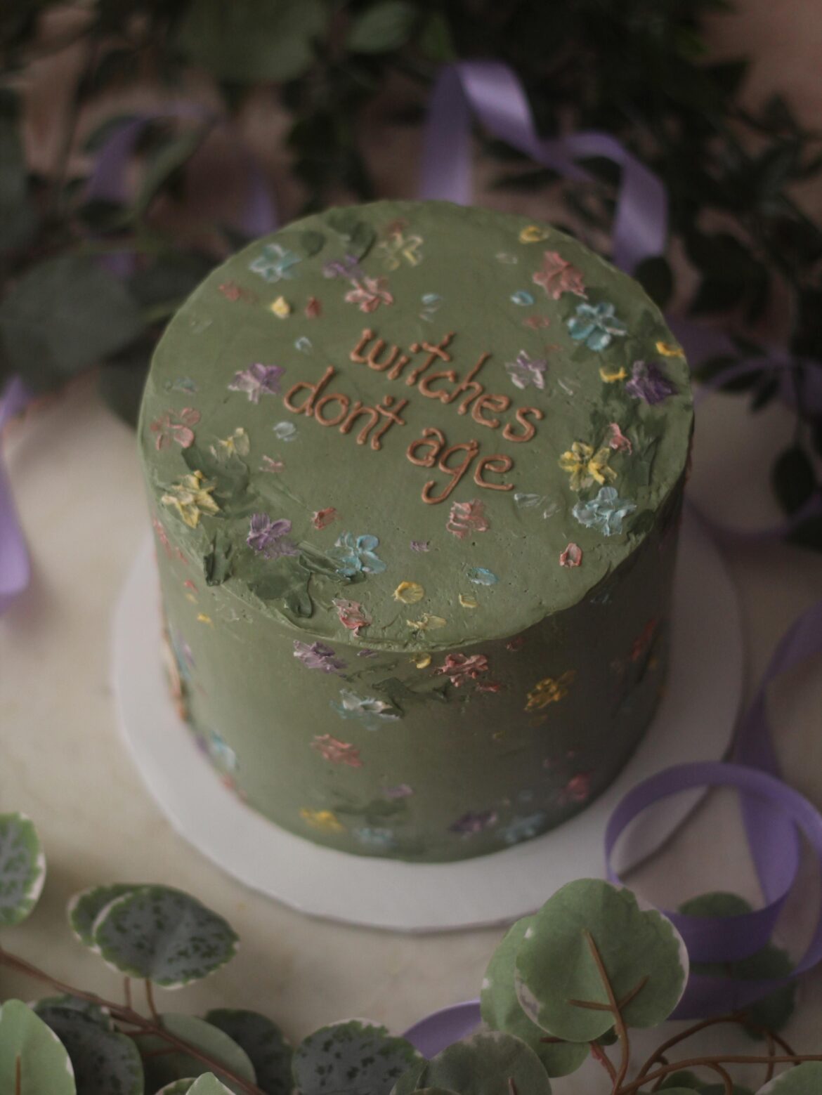 Made a cottagecore style lemon-blueberry birthday cake!