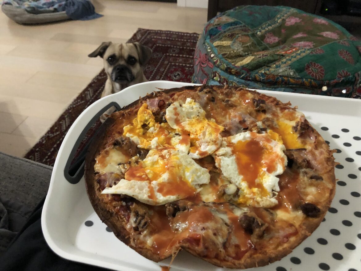 Hangover breakfast pizza
