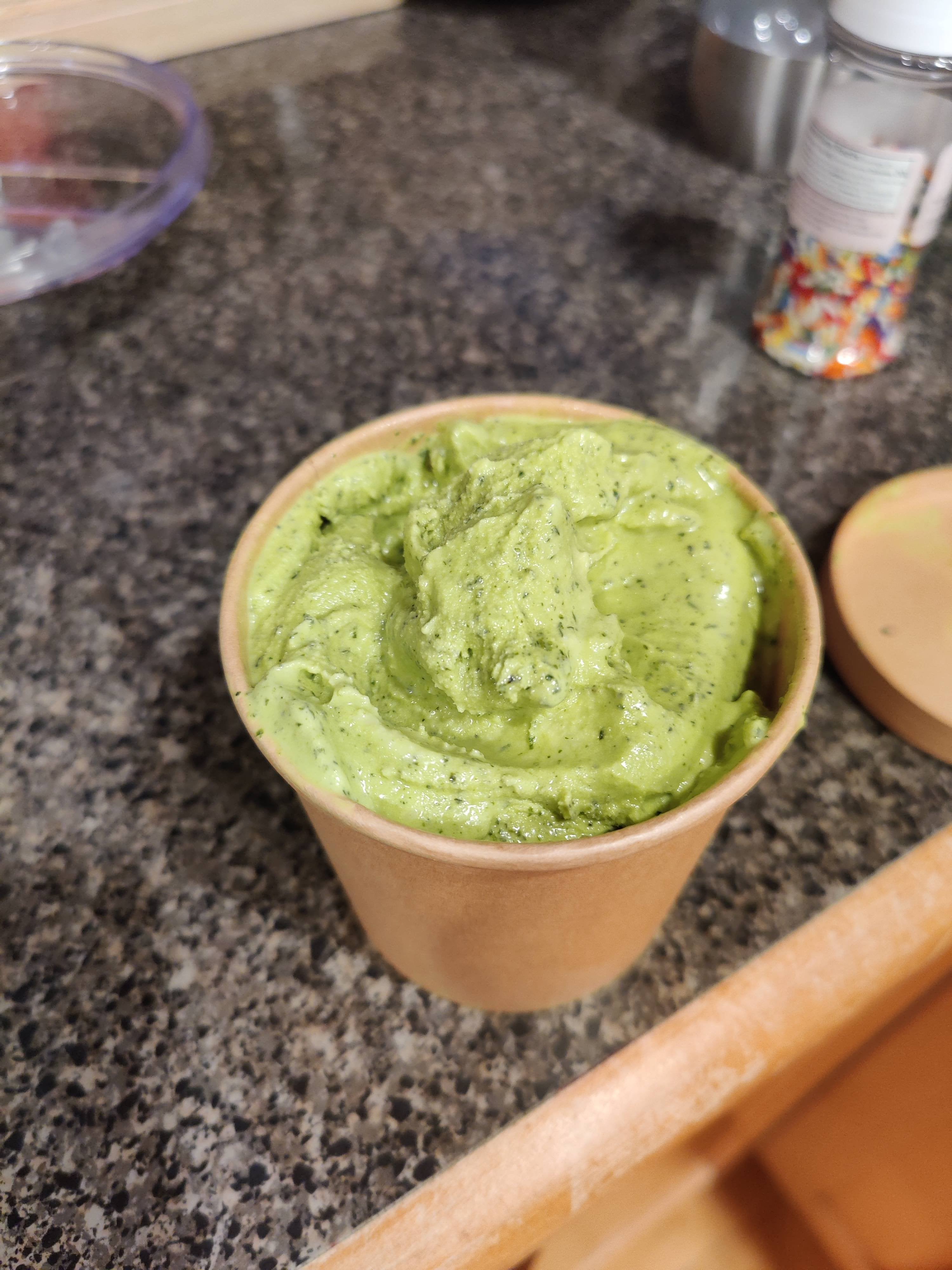 Fresh pesto ice cream Dining and Cooking