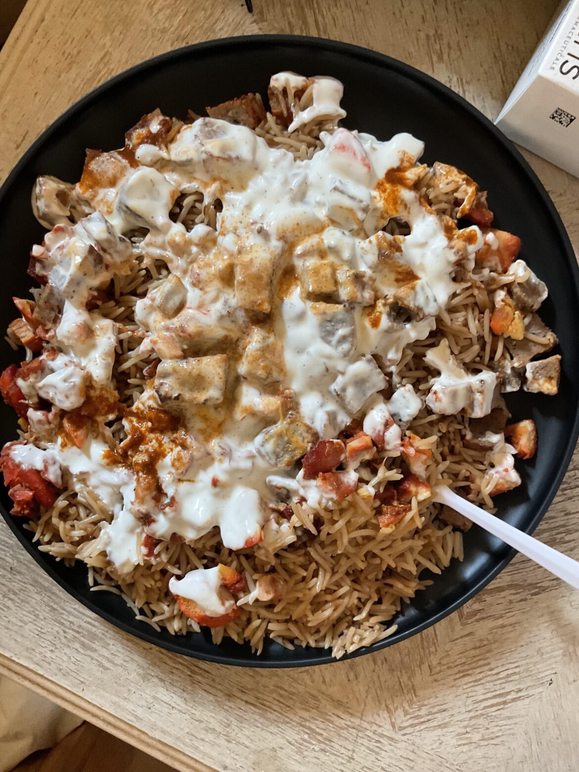 5$ Chicken and Lamb over rice with white halal sauce and hot sauce, Philadelphia