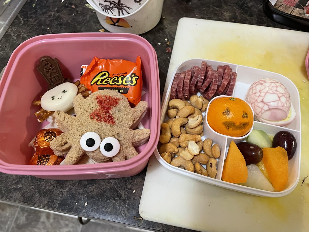 Some simple bentos for my 4 y/o with bonus bento for my husband’s