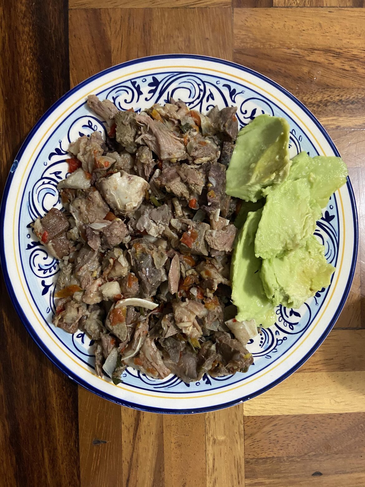 Fritada with fresh avocado - Guatemala - $2