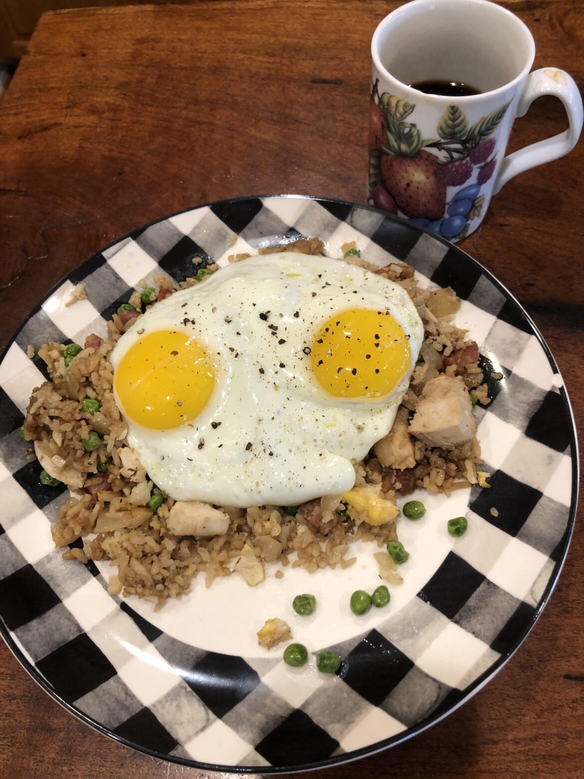 Big Breakfast. Chicken Fried Rice with Eggs.