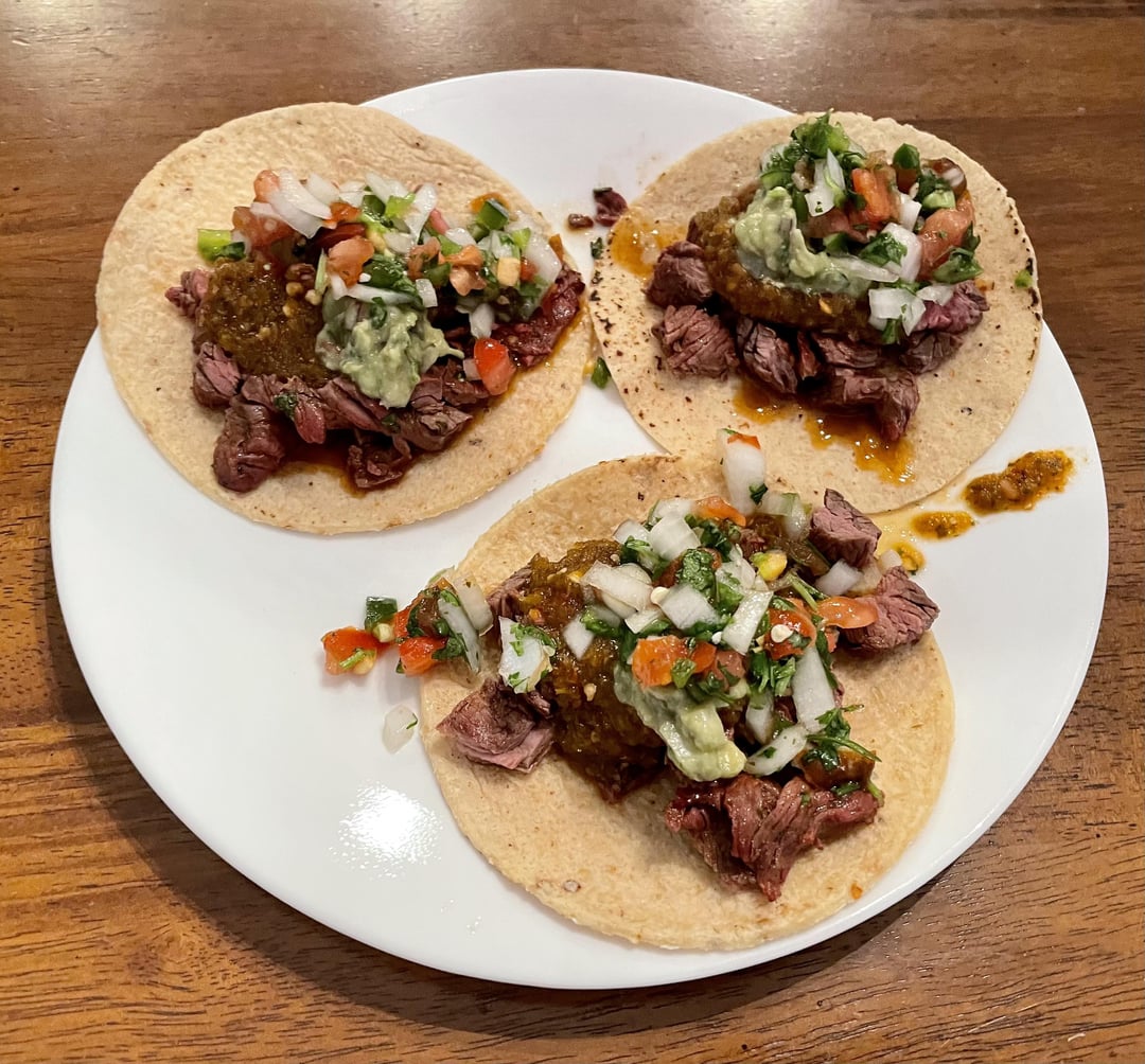 Carne Asada Tacos with roasted habanero salsa Dining and Cooking