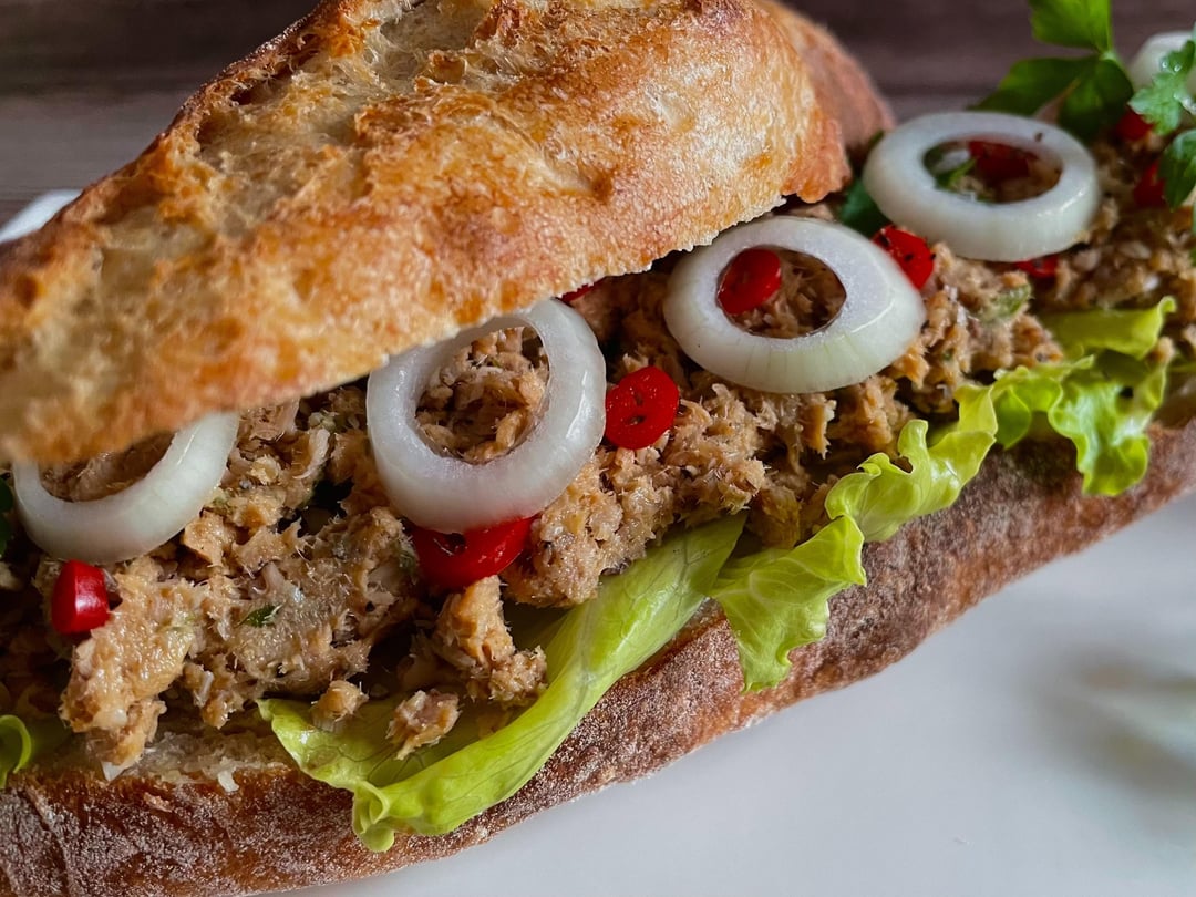 Portuguese sardine pate on baguette Dining and Cooking