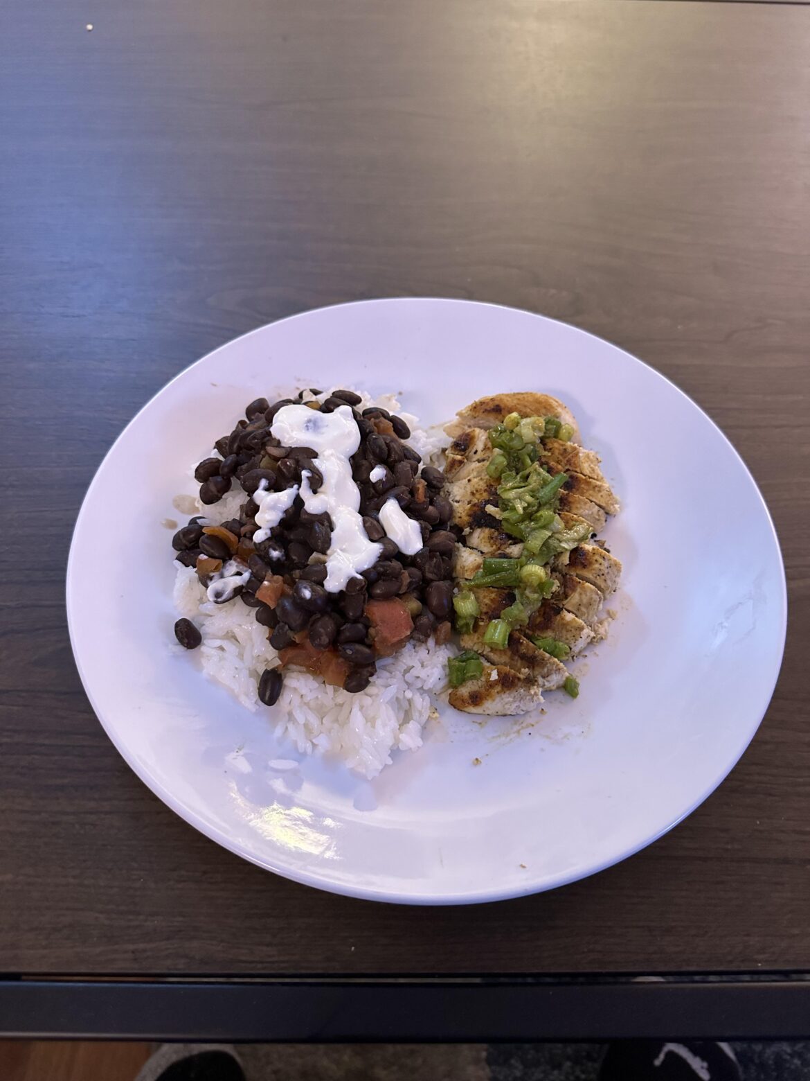 Chicken with Zesty Green Onion Salsa & Black Beans w/ Rice