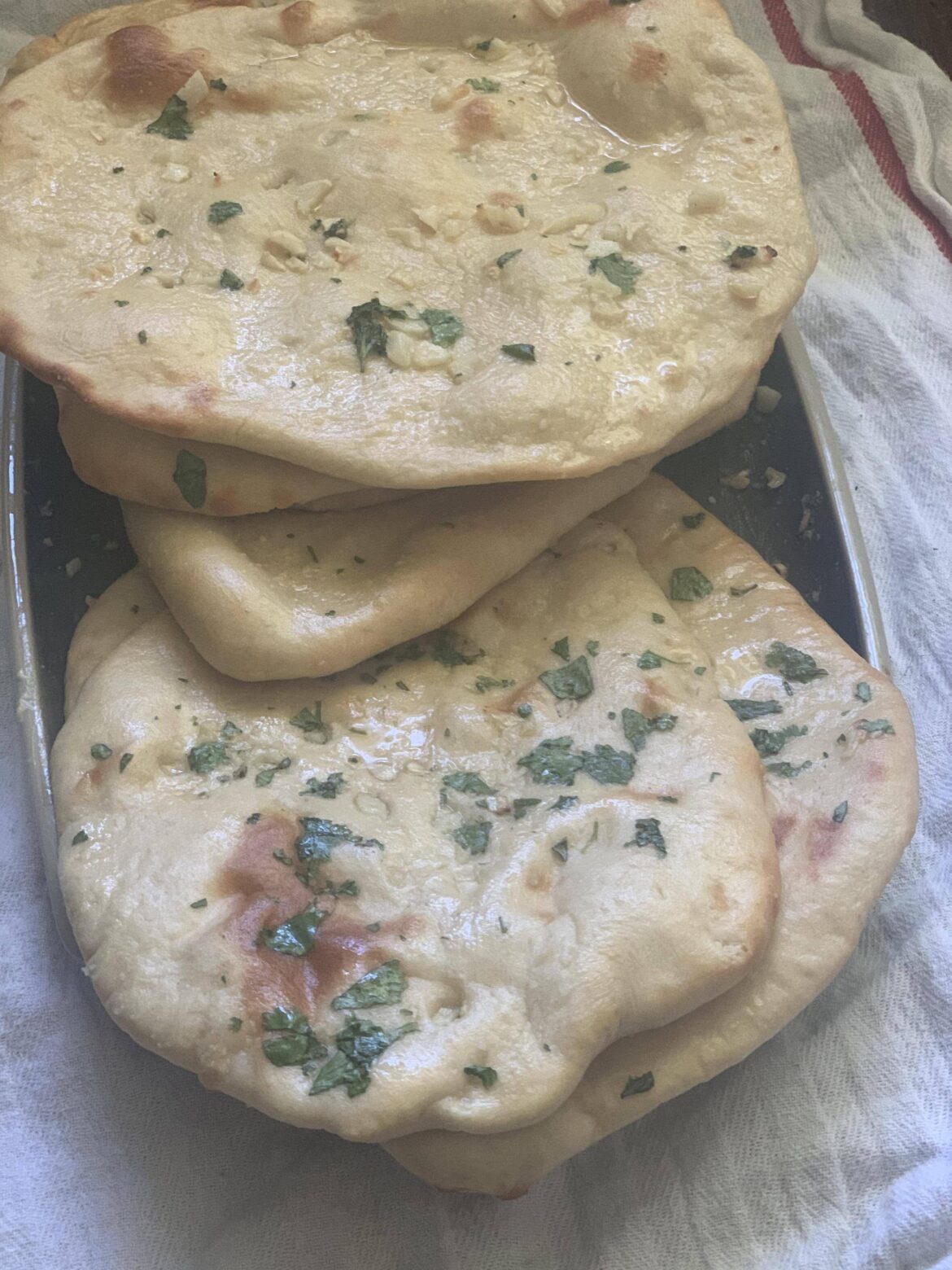 Oven baked garlic naan