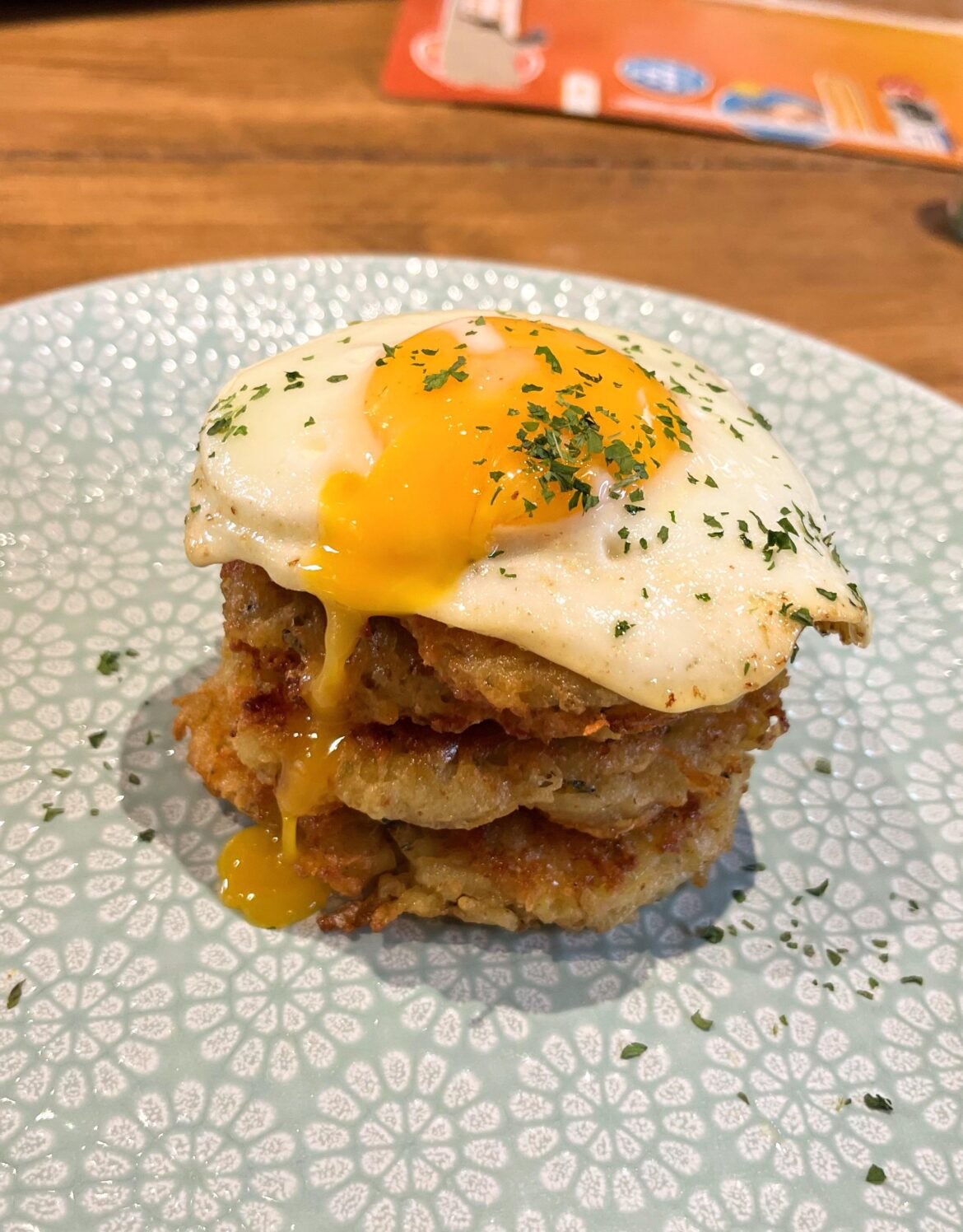 Stack of hash browns I made for lunch today