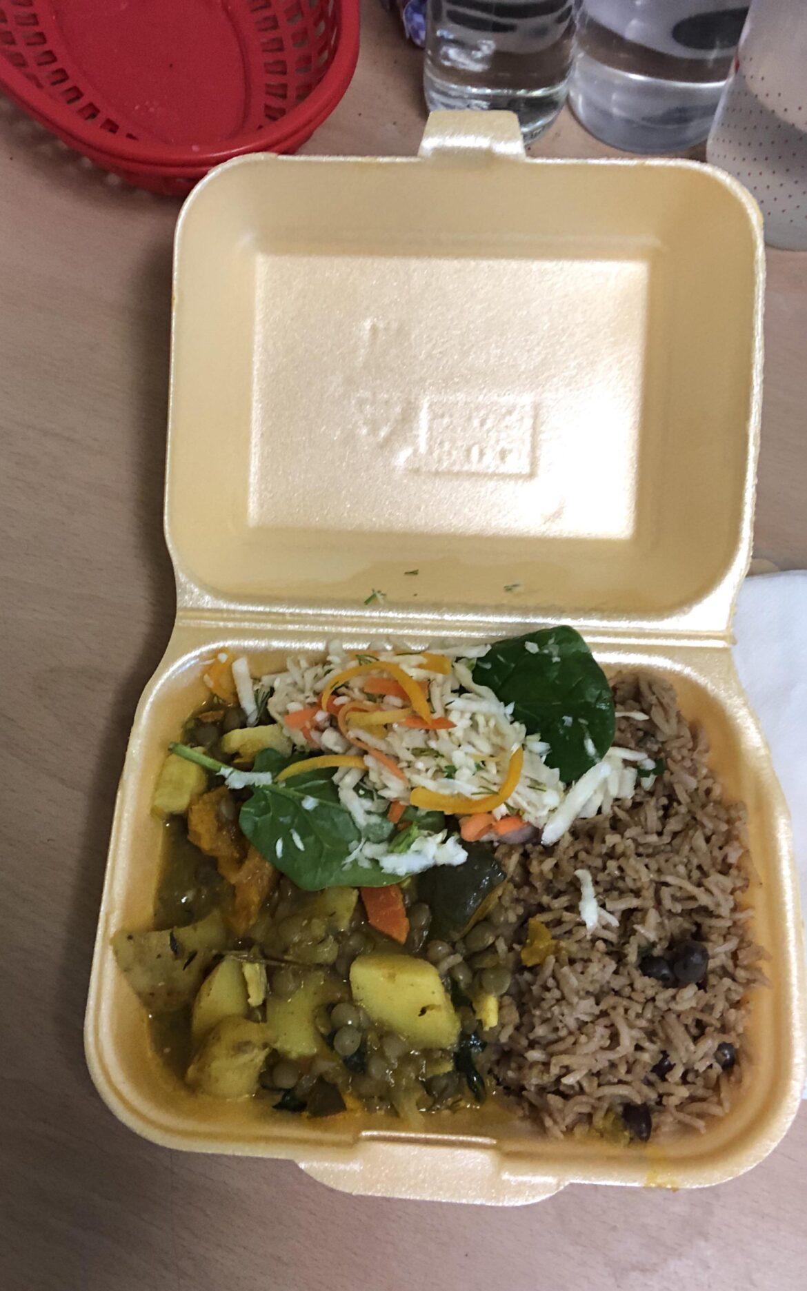 Ital stew with rice and peas