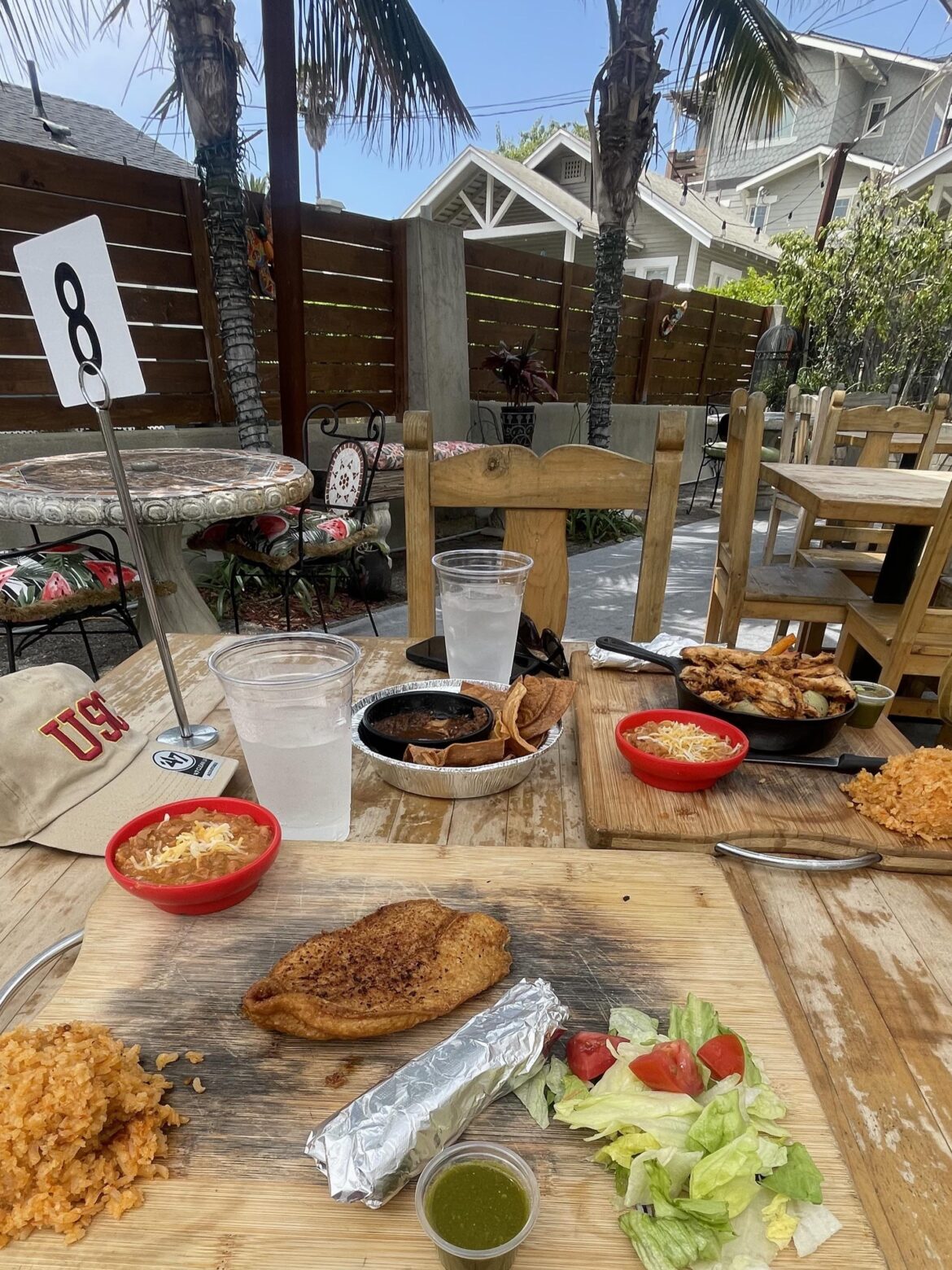 Got served on this blackened wooden cutting board…