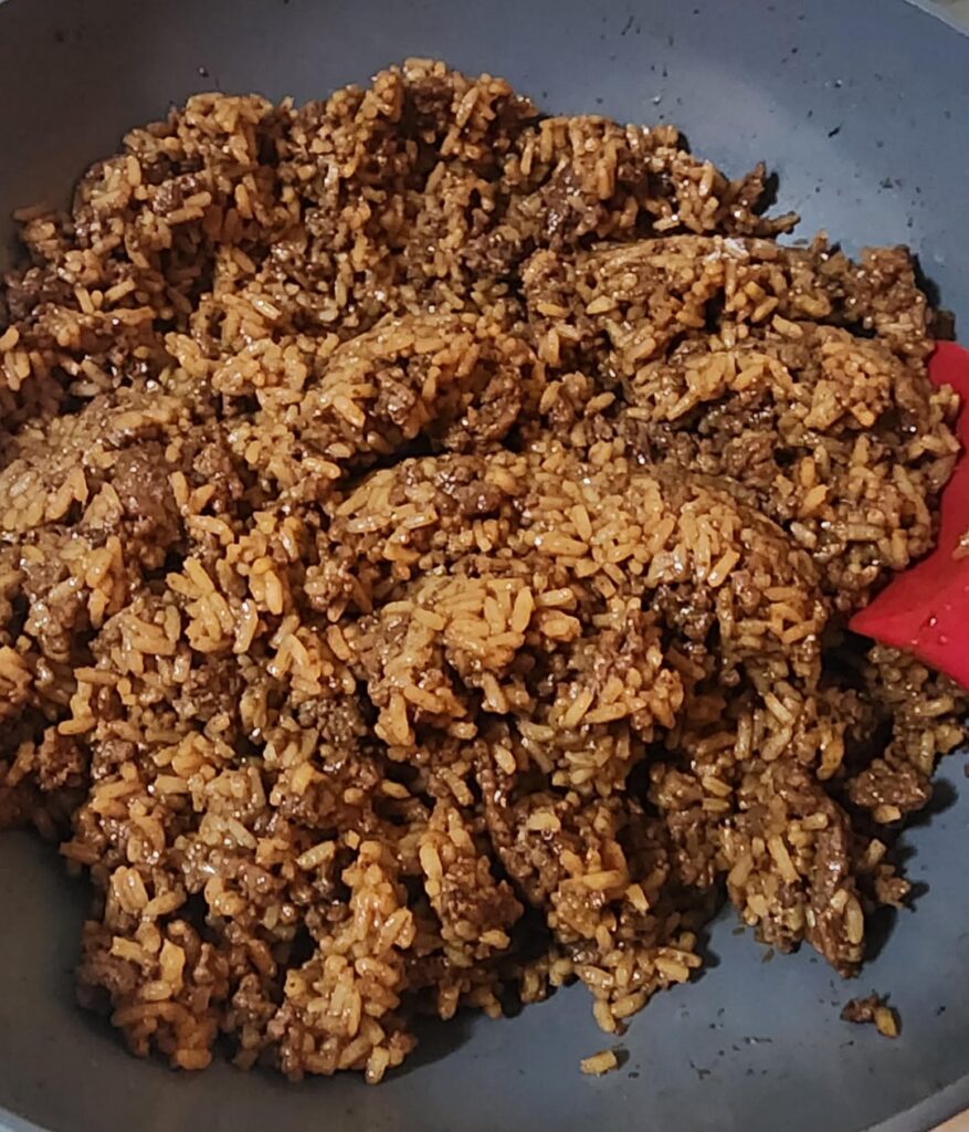 Asian style beef and rice