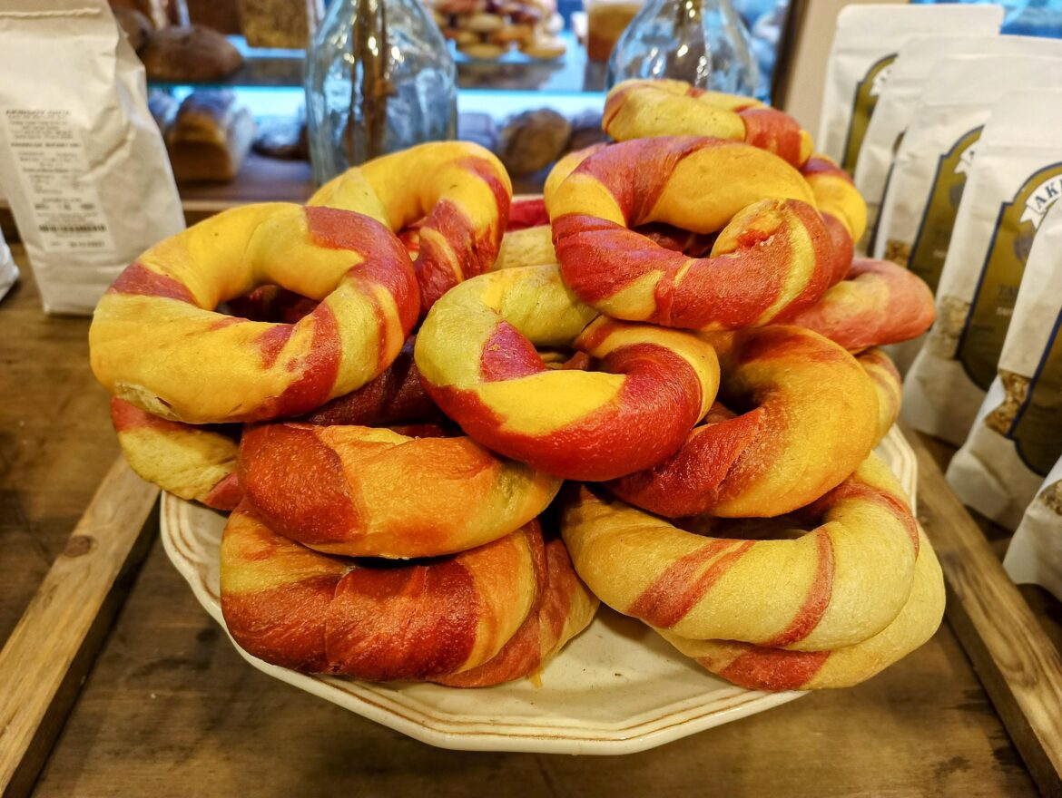 Colorful simit (Turkish bagel-ish bread).