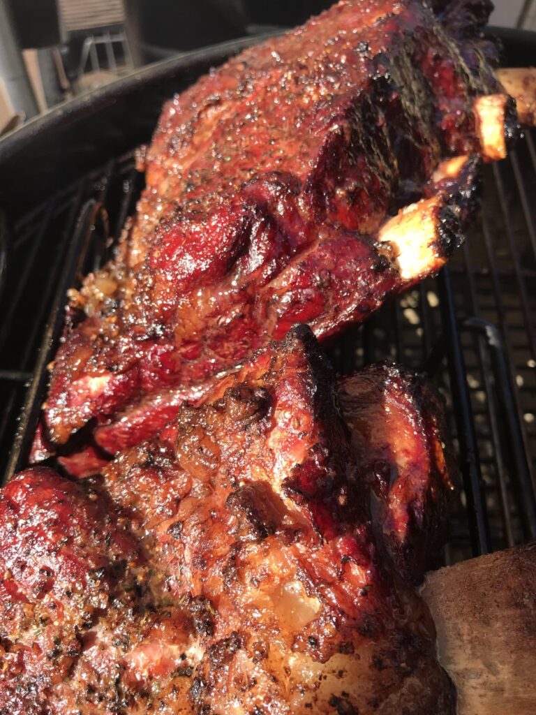 Beef ribs on Weber kettle