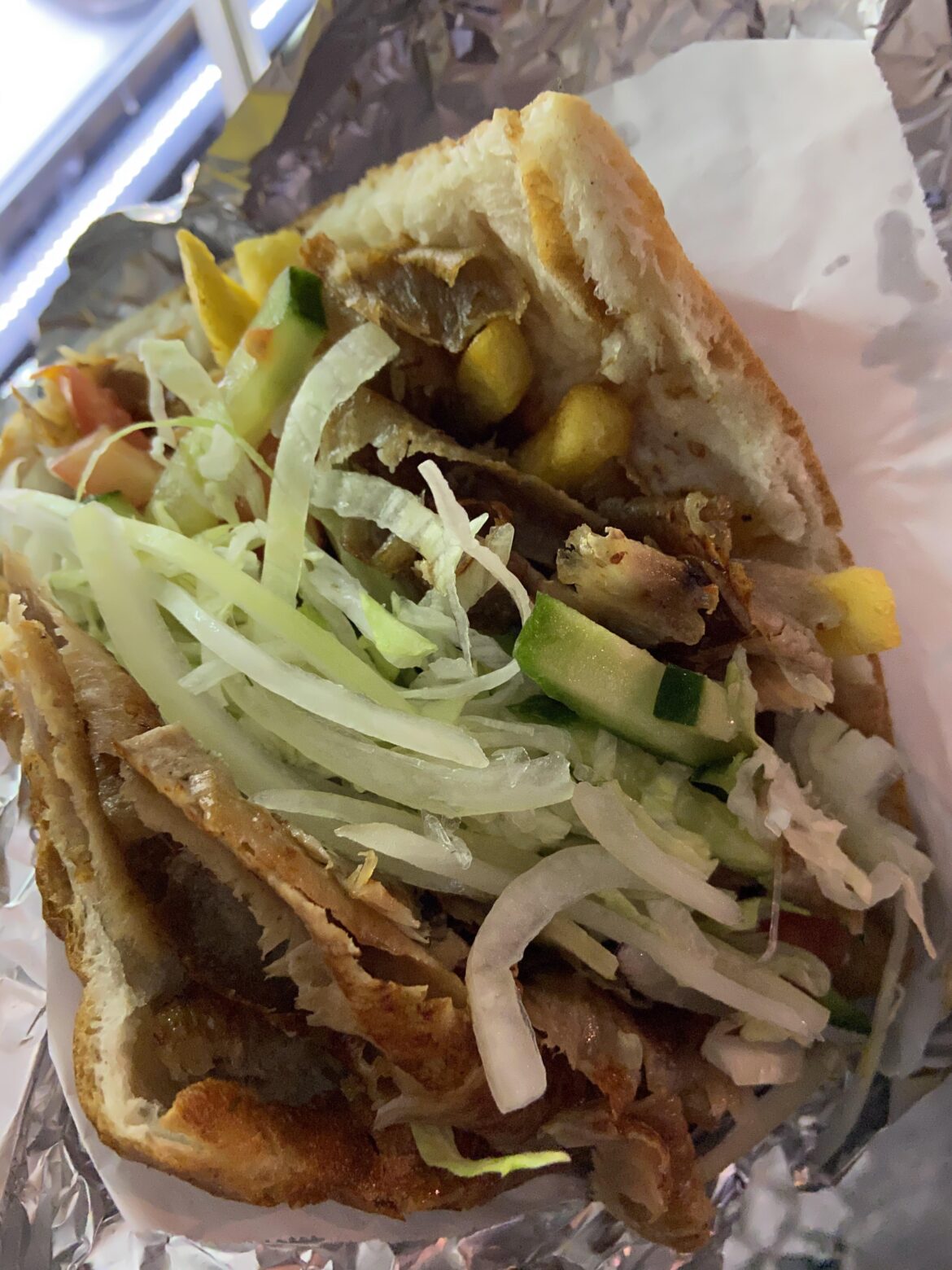 Döner Kebab with fries in Berlin